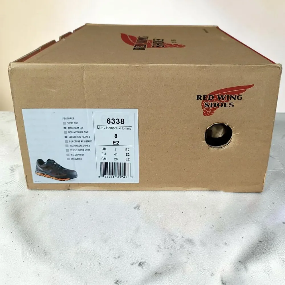 New Mens Red Wing Safety Toe Athletic Work Shoes 6338 Sz 8 E2 Wide NIB